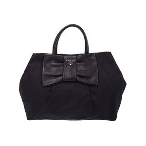 Prada Tessuto Nylon Bow Tote Bag Fiocco bag Black